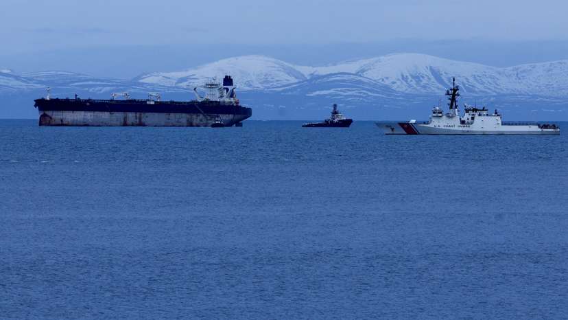 Oil tanker Marinera, previously known as Bella 1, which was seized by the U.S. Coast Guard last week, is moored in the Moray Firth, off the coast of Scotland