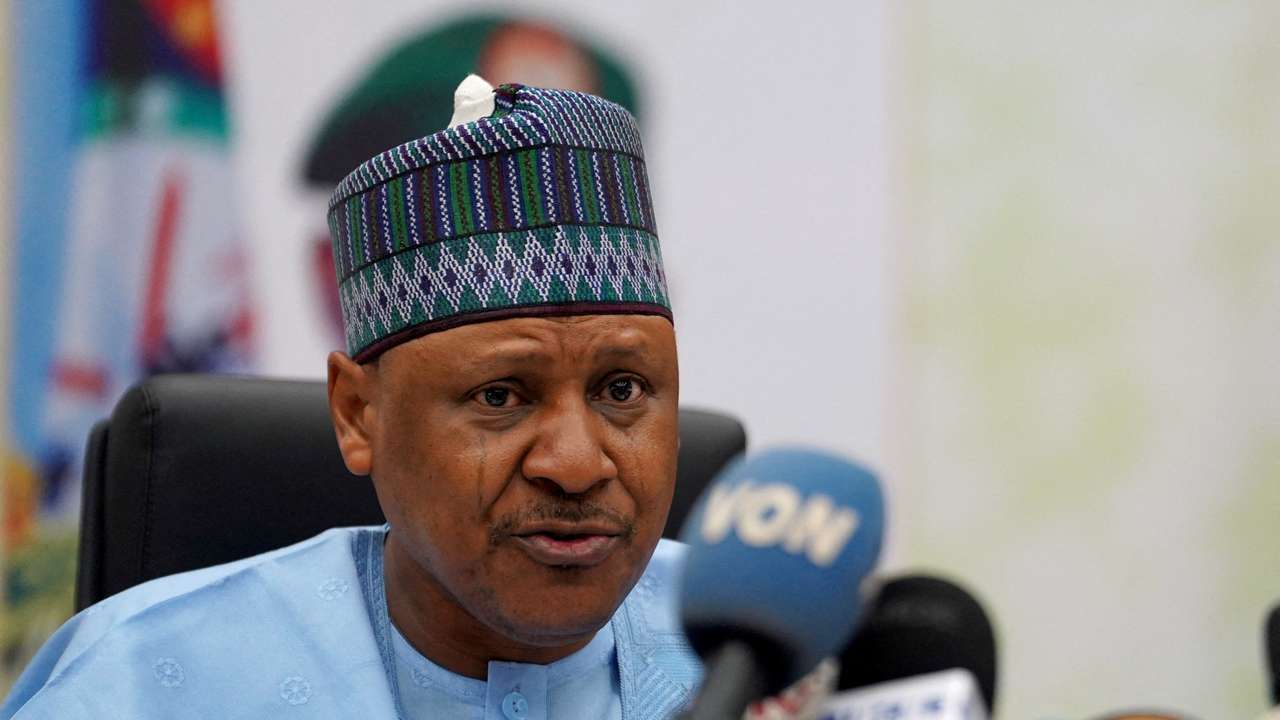 FILE PHOTO: Nigeria's Minister of Information and National Orientation Mohammed Idris Malagi speaks during a meeting at the Defence Headquarters in Abuja
