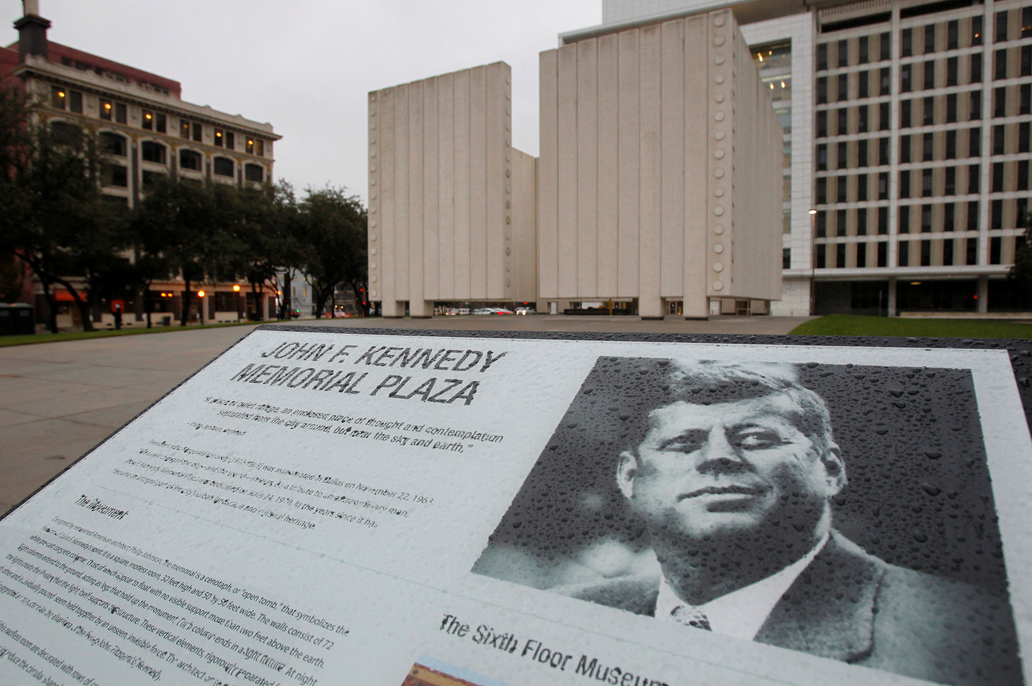 FILE PHOTO: The John F. Kennedy Memorial Plaza is pictured on the 50th anniversary of JFK's assassination in Dallas