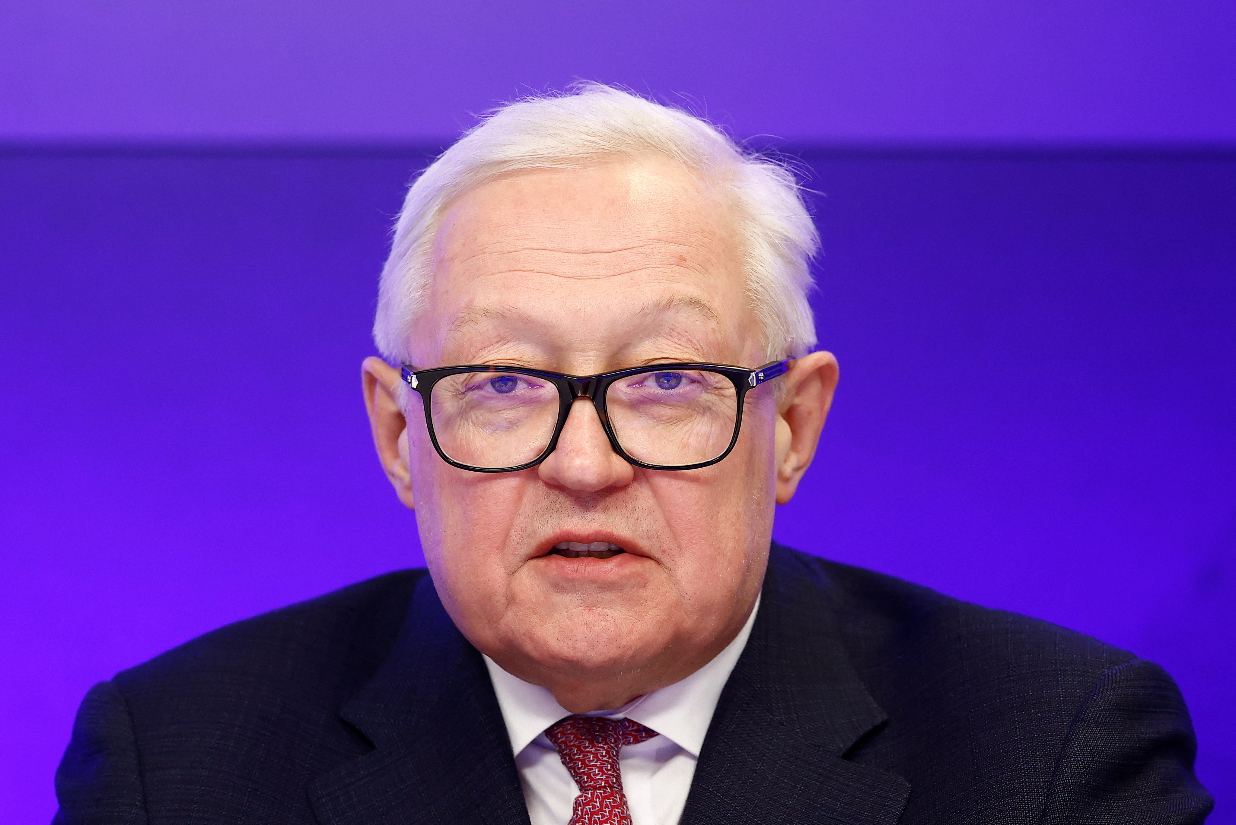 Russia's Deputy Foreign Minister Sergei Ryabkov holds a press conference in Moscow