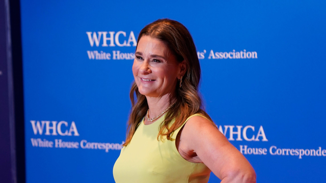 Melinda French Gates arrives at the White House Correspondents' Association annual dinner at the Washington Hilton on April 30,
