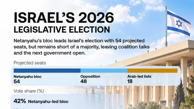 Israel election 2026: Netanyahu's bloc leads but falls short of parliamentary majority