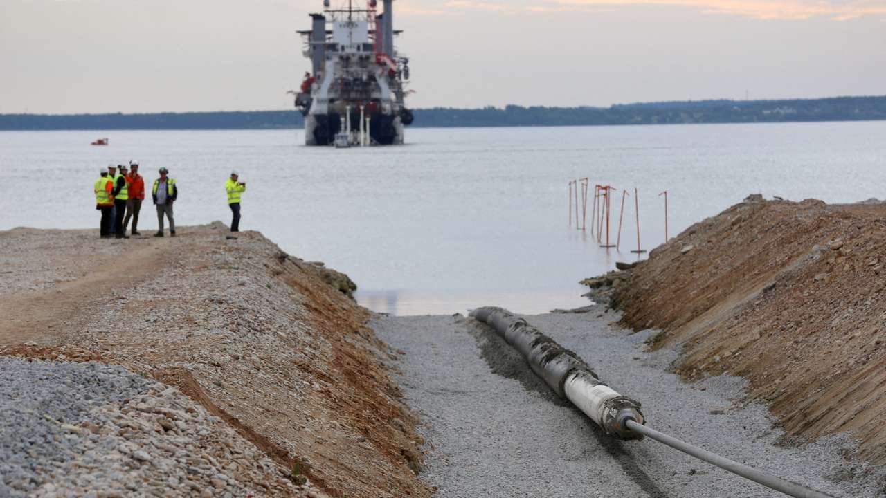 FILE PHOTO: A view of the Balticconector pipeline in Paldiski