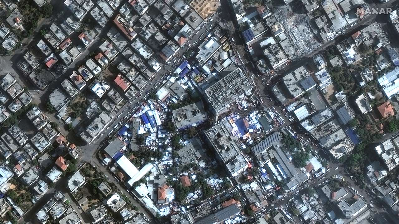A satellite image shows Al-Shifa hospita