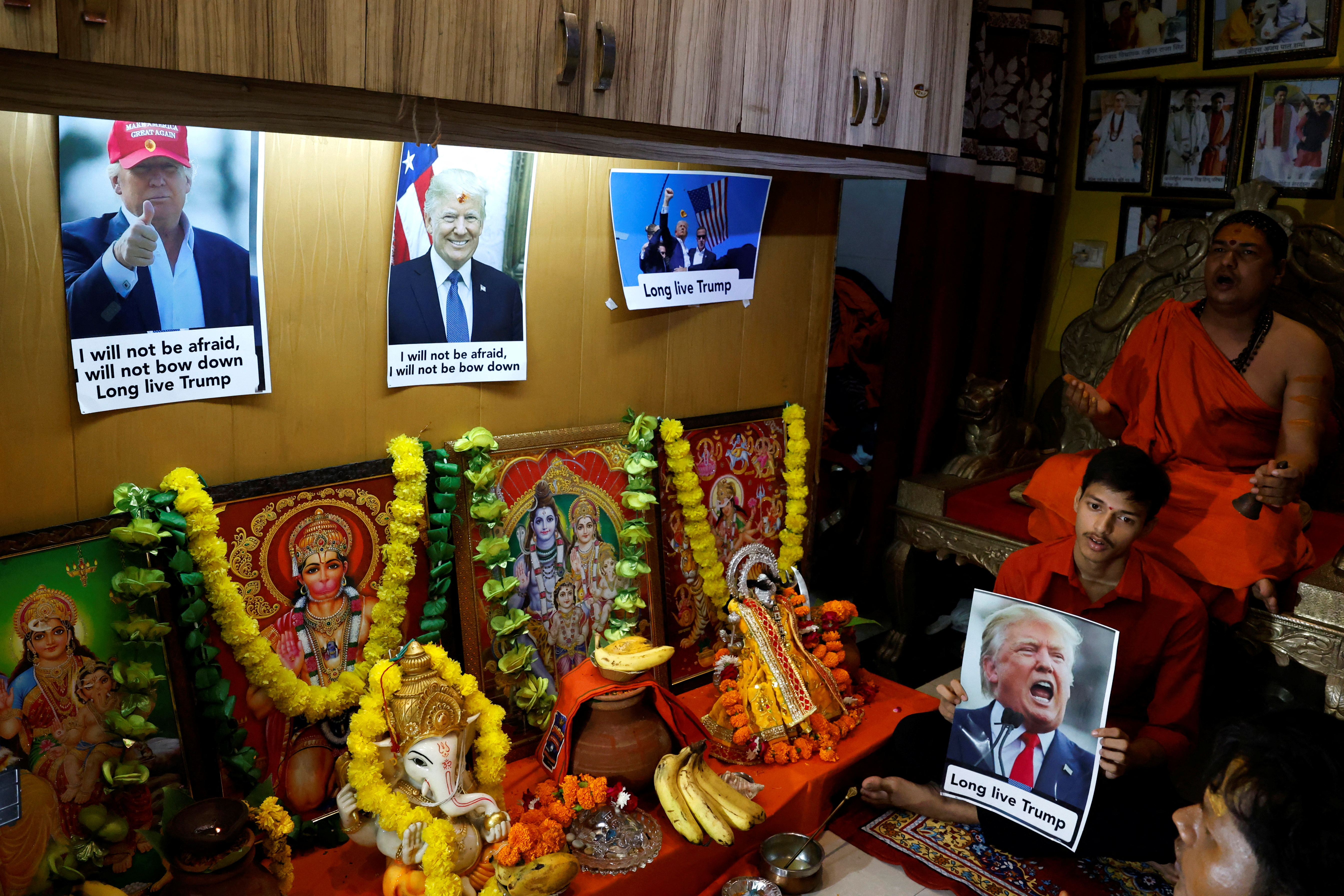 Special prayer for the longevity of former U.S. President Donald Trump, in New Delhi