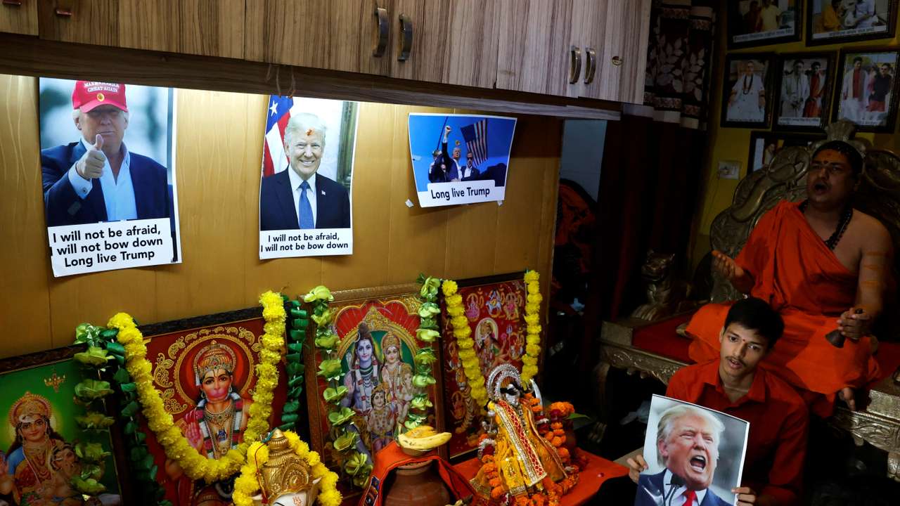 Special prayer for the longevity of former U.S. President Donald Trump, in New Delhi