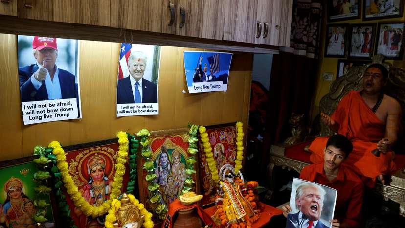 Special prayer for the longevity of former U.S. President Donald Trump, in New Delhi