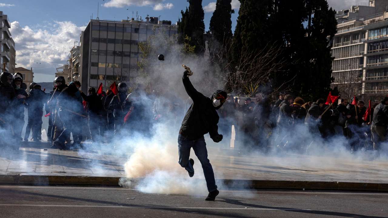 Clashes during a demonstration against the operation of foreign private universities in Athens