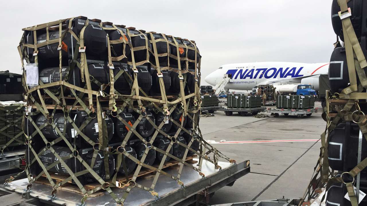 Ukraine receives shipment of U.S. military aid at Boryspil airport