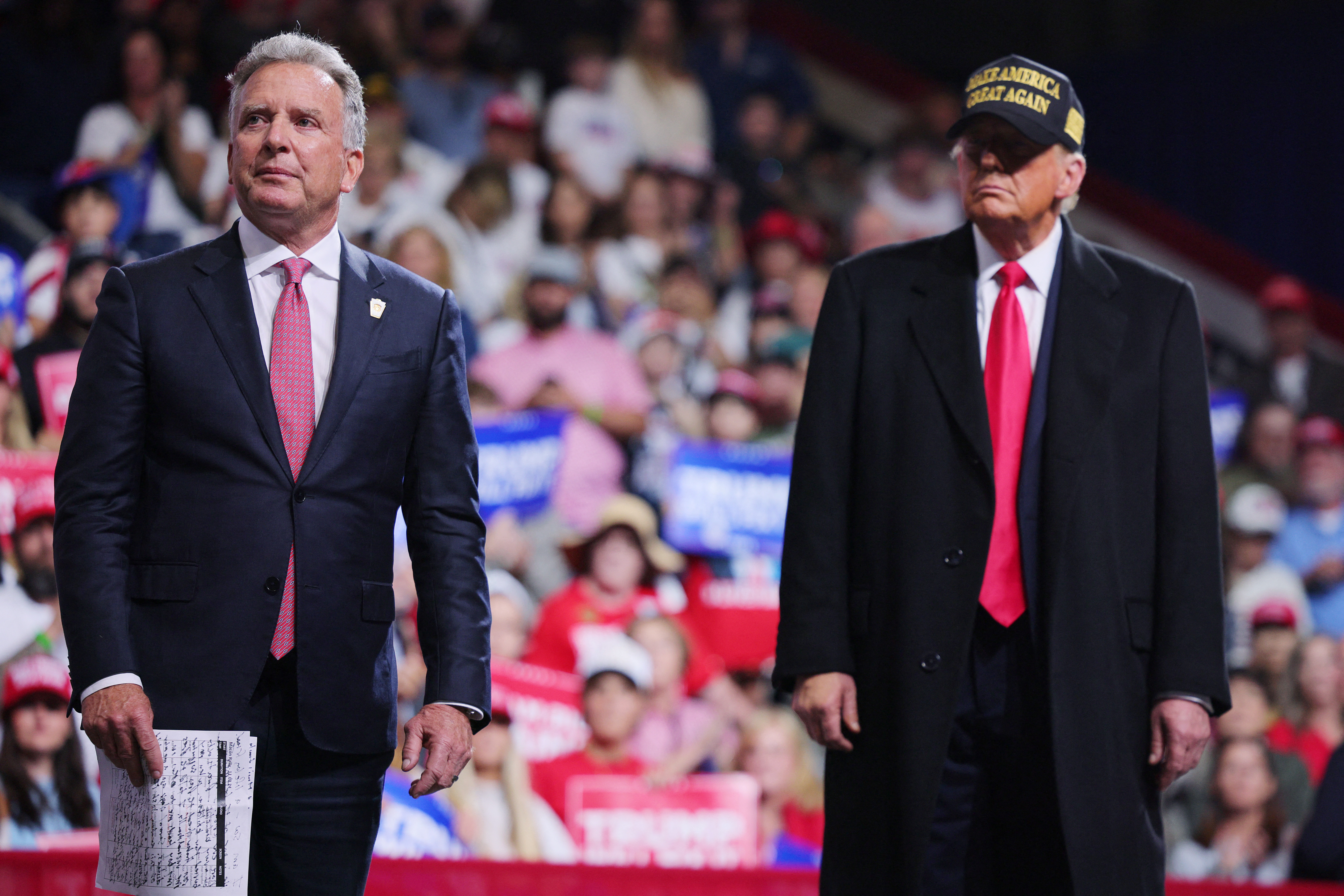 FILE PHOTO: Republican presidential nominee and former U.S. President Trump holds a rally at Atrium Health Amphitheater in Macon, Georgia