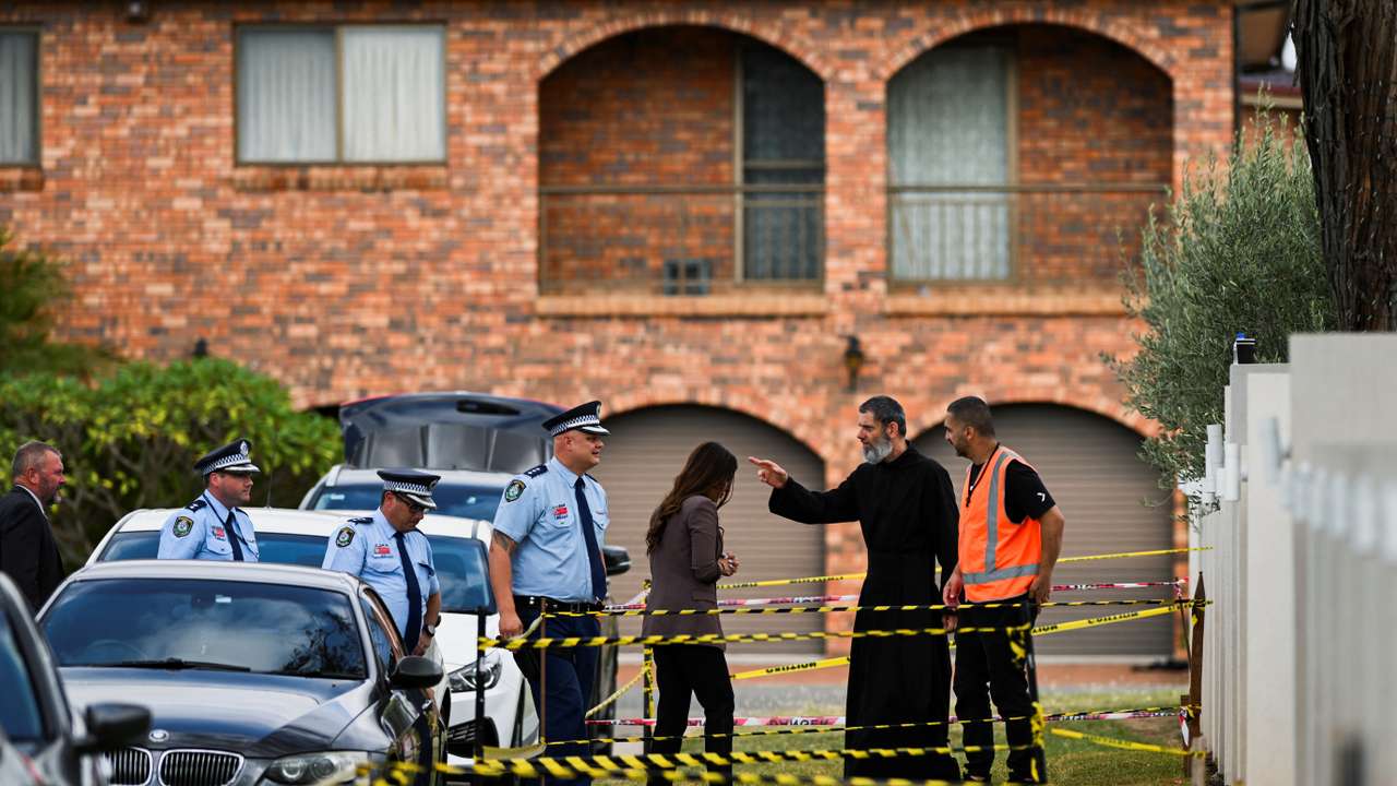 Scenes outside Christ The Good Shepherd Church after a knife attack took place during a service on Monday night in Sydney