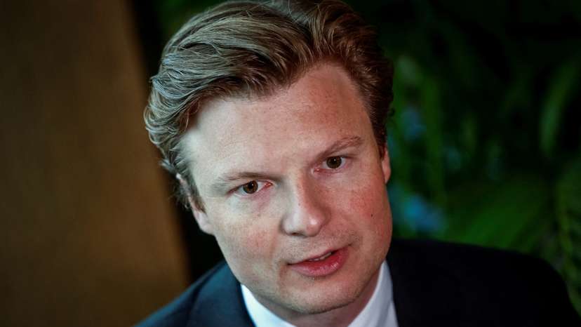 FILE PHOTO: Dutch Defence Minister Brekelmans speaks during an interview in Kyiv