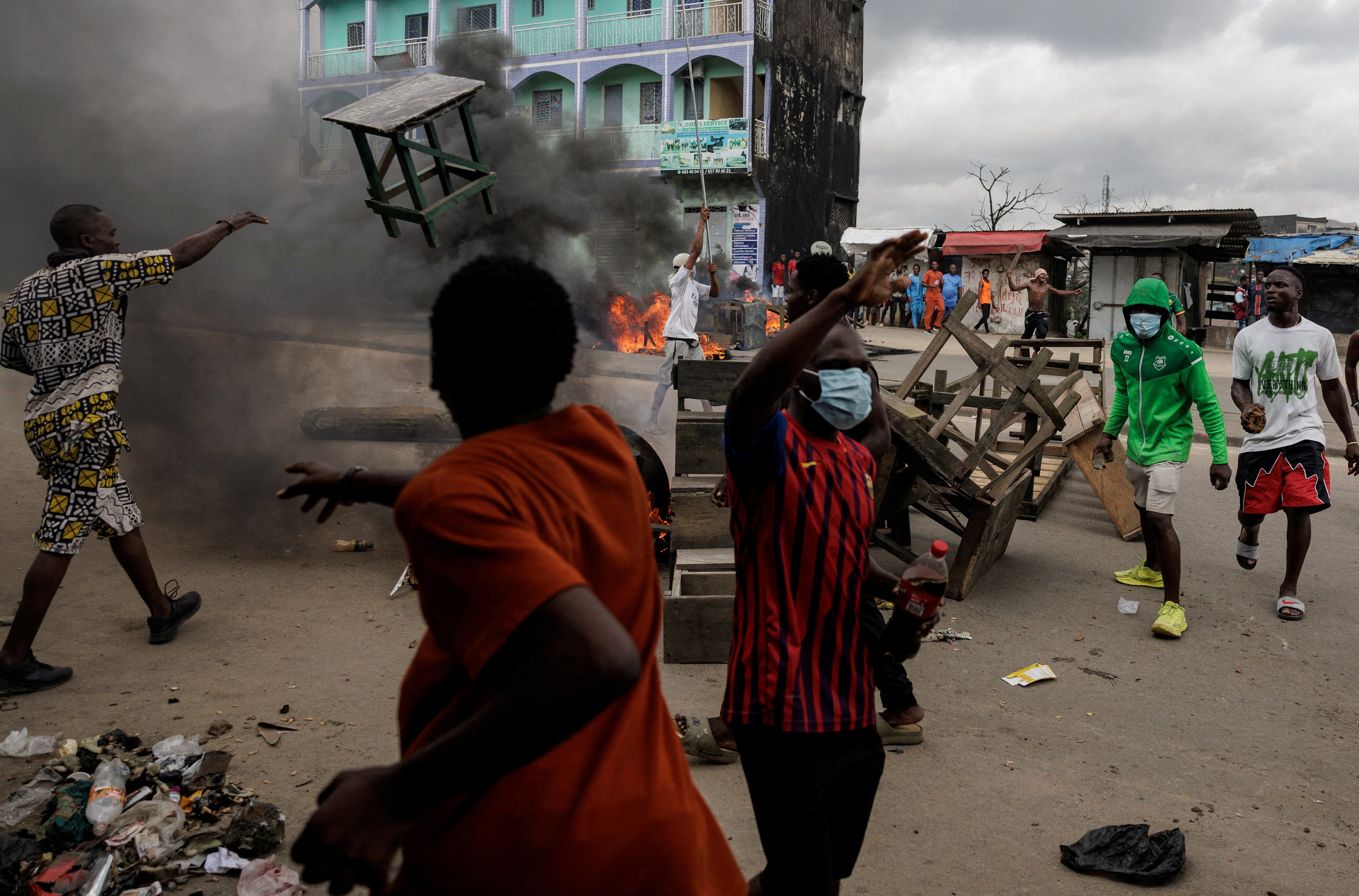 Supporters of Cameroon presidential election candidate Issa Tchiroma, protest in Douala