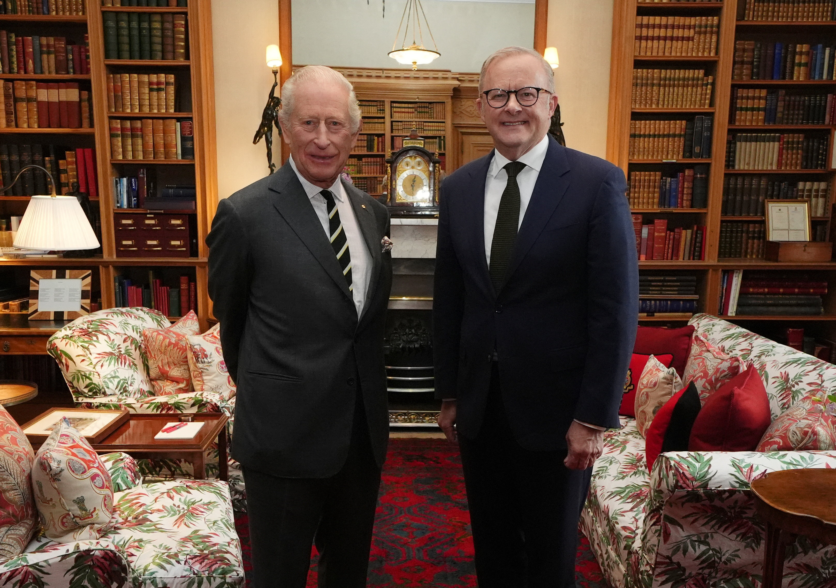 King Charles III during an audience with Australian Prime Minister Anthony Albanese