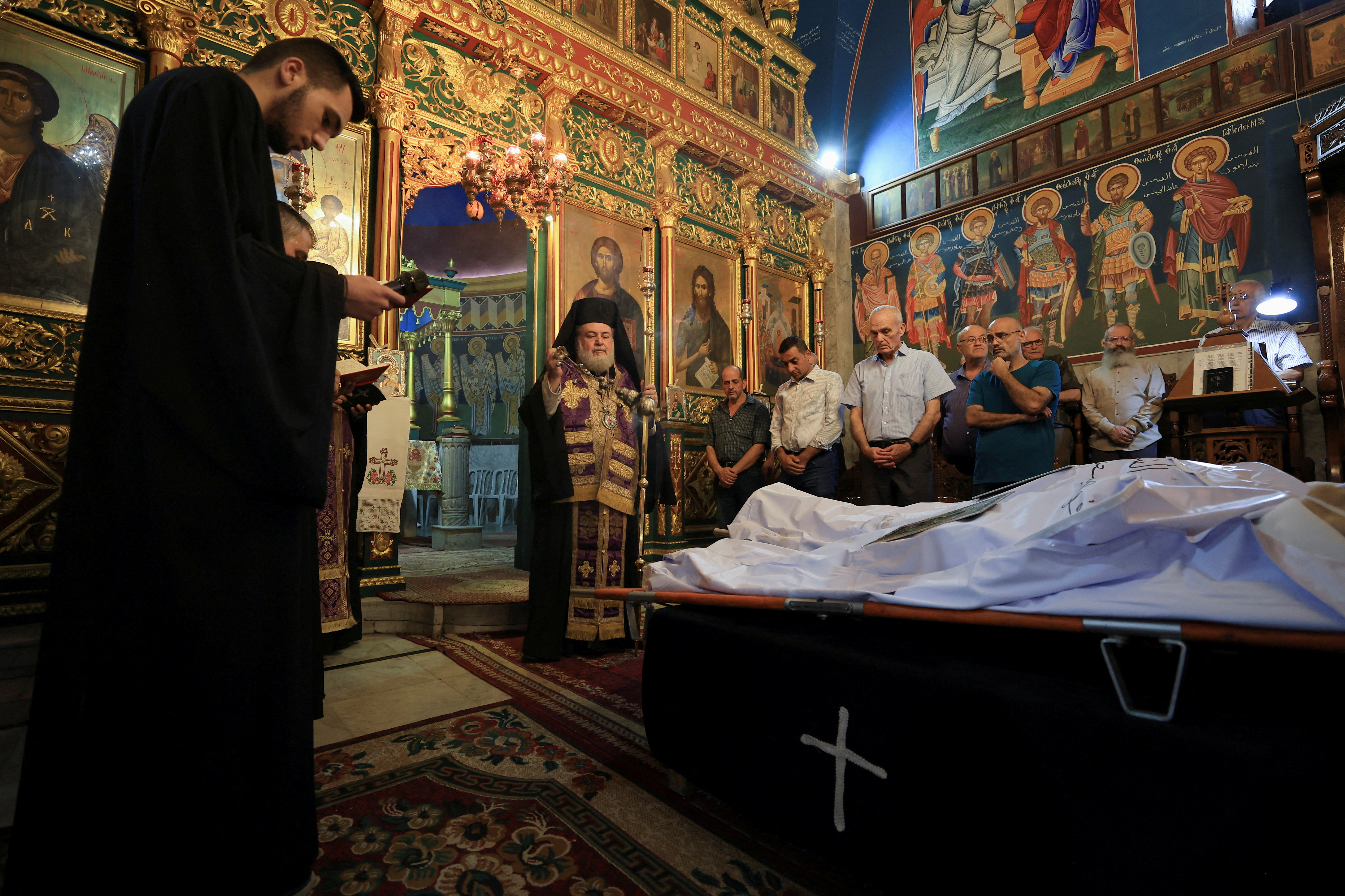 Aftermath of an Israeli strike on the Church of the Holy Family, in Gaza City