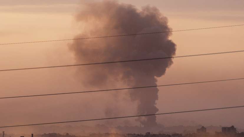 Smoke rises over Gaza, as seen from Israel's border with Gaza, in southern Israel