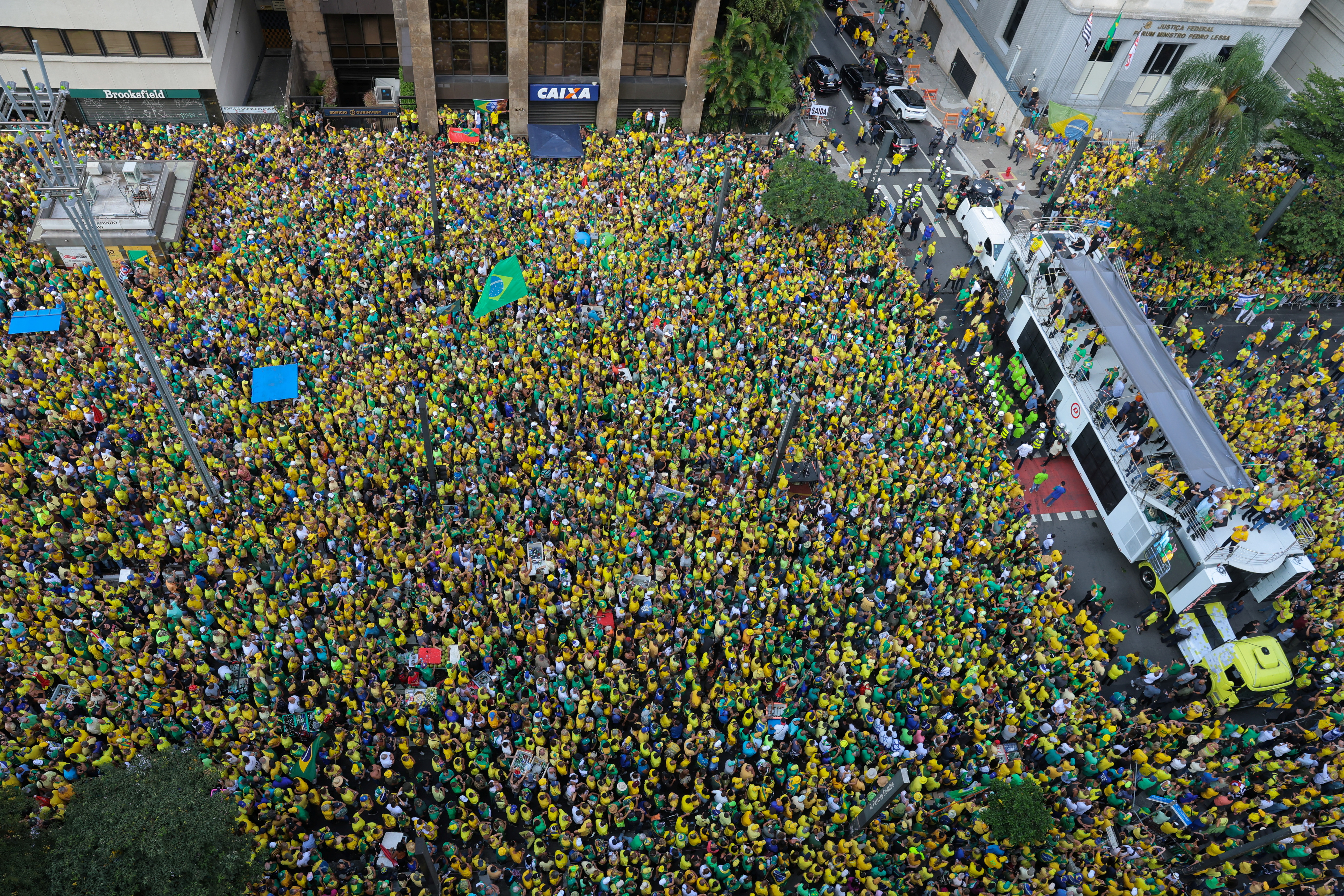 Brazil's former president Bolsonaro calls for a protest as police investigate him and his cabinet for allegedly plotting a coup after the 2022 election, in Sao Paulo