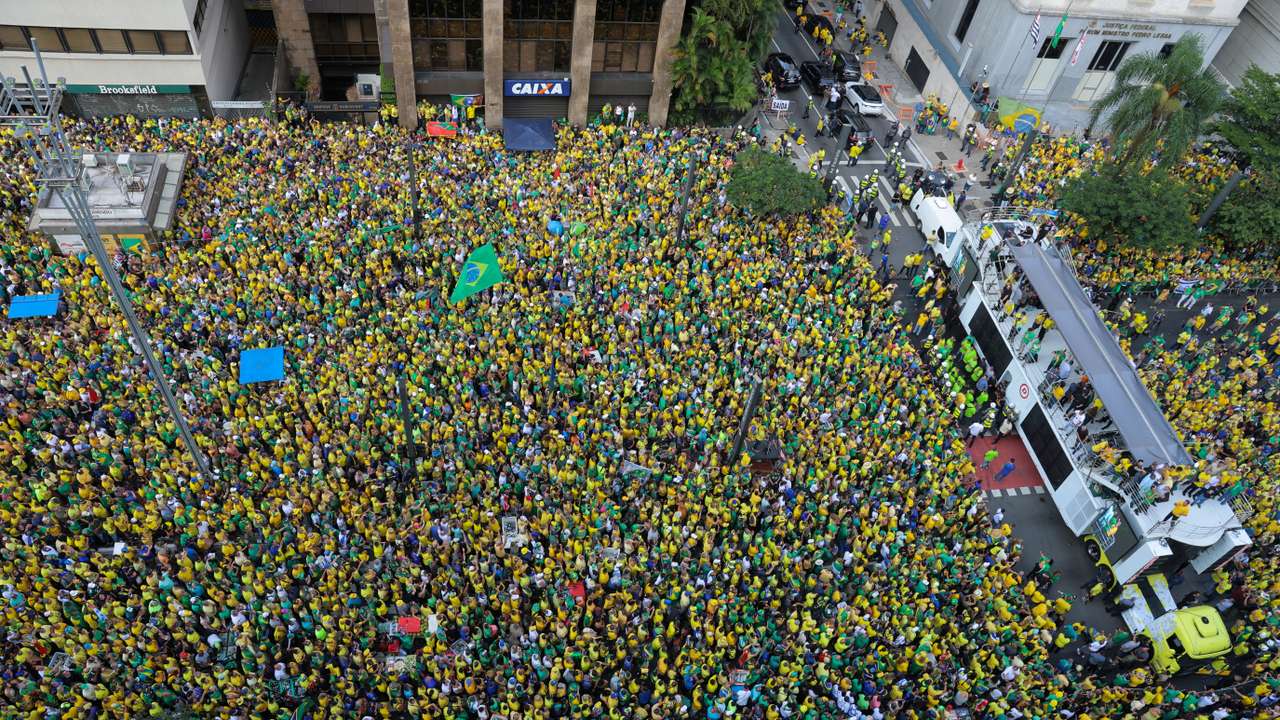 Brazil's former president Bolsonaro calls for a protest as police investigate him and his cabinet for allegedly plotting a coup after the 2022 election, in Sao Paulo