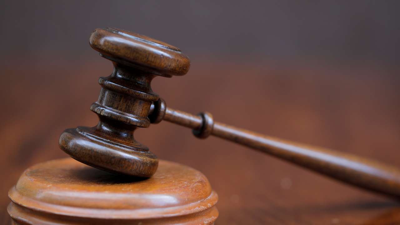 A gavel and a block is pictured at the George Glazer Gallery antique store in this illustration picture taken in Manhattan, New York City