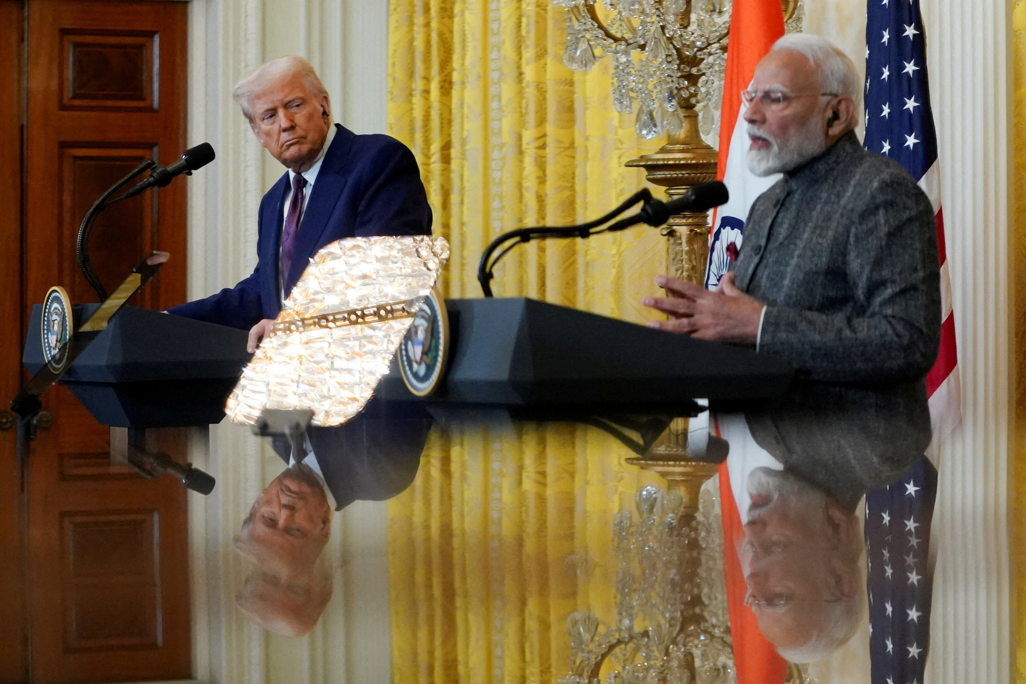FILE PHOTO: U.S. President Trump holds a joint press conference with Indian Prime Minister Modi at the White House in Washington D.C.