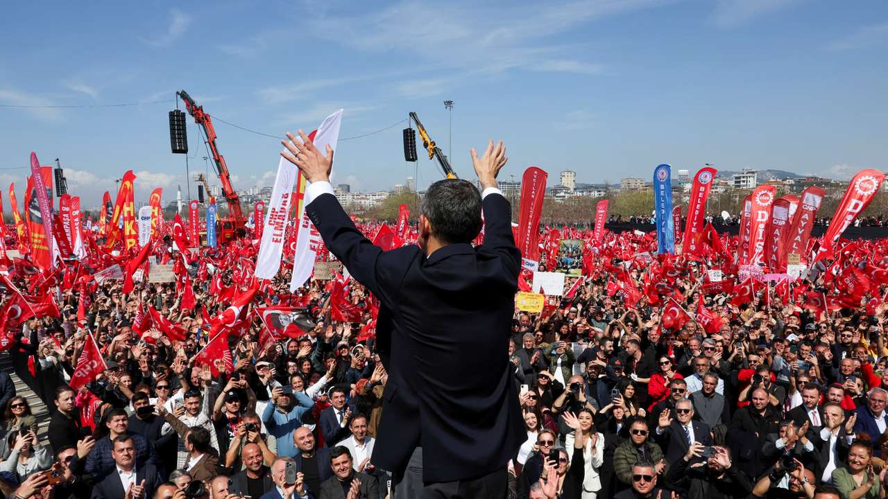 Rally to protest against the arrest of Istanbul Mayor Ekrem Imamoglu as part of a corruption investigation, in Istanbul