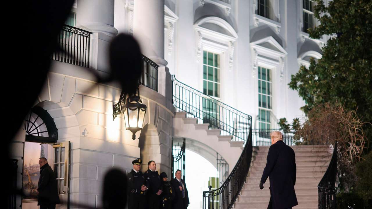 U.S. President Donald Trump returns from Florida to the White House, in Washington