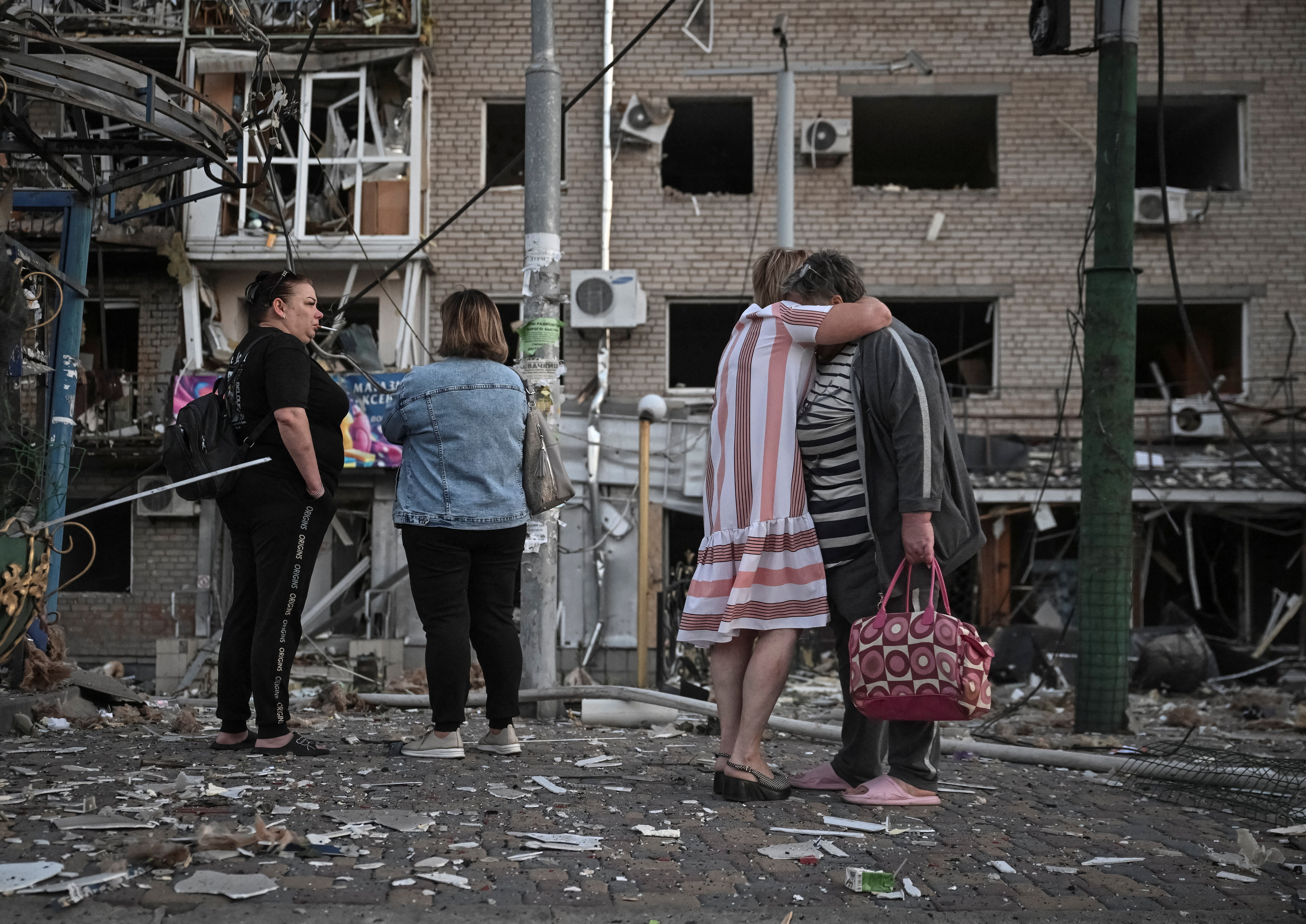 Aftermath of a Russian drone and missile strike in Zaporizhzhia
