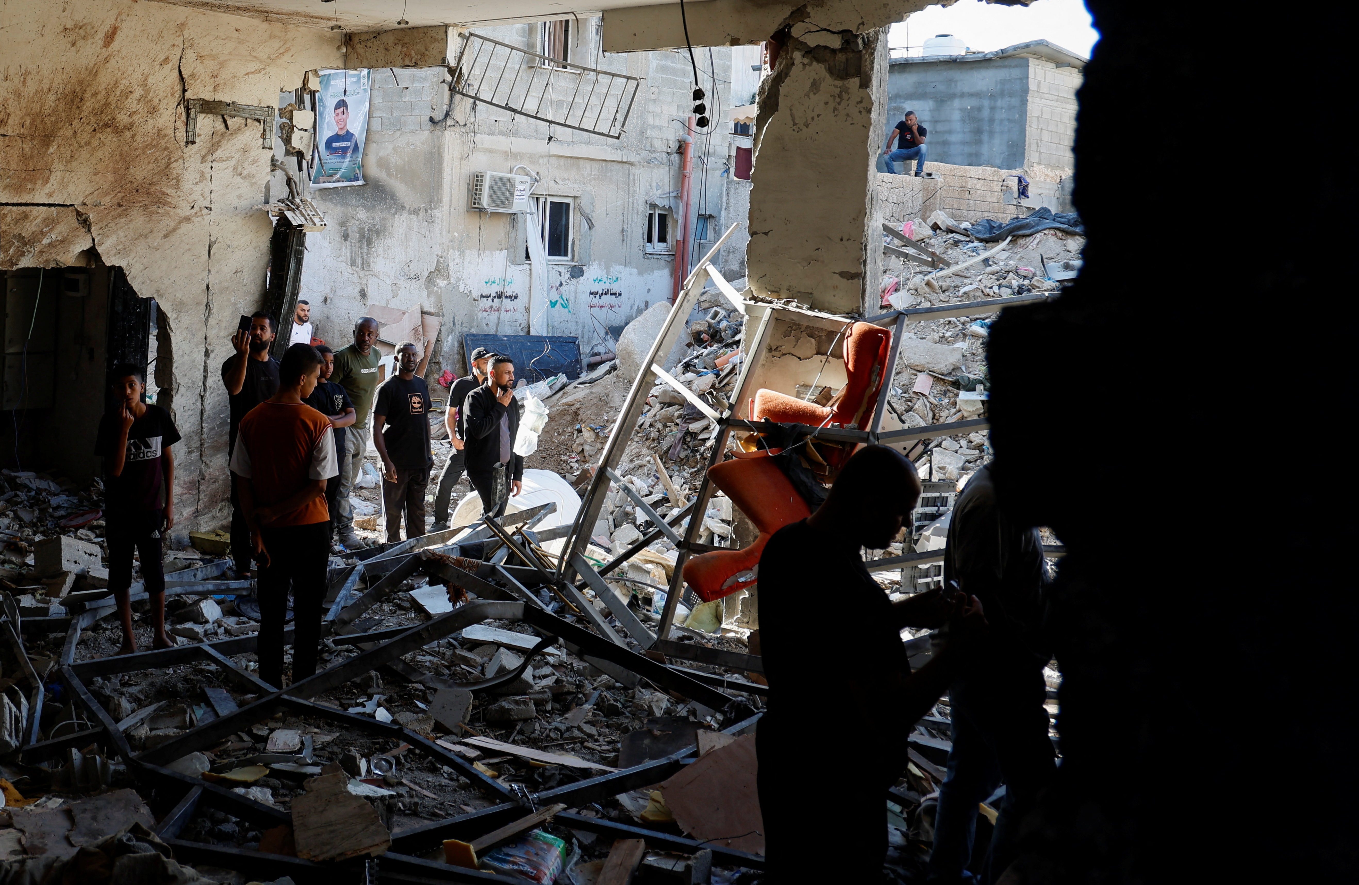 Aftermath of an Israeli air strike in Tulkarm camp