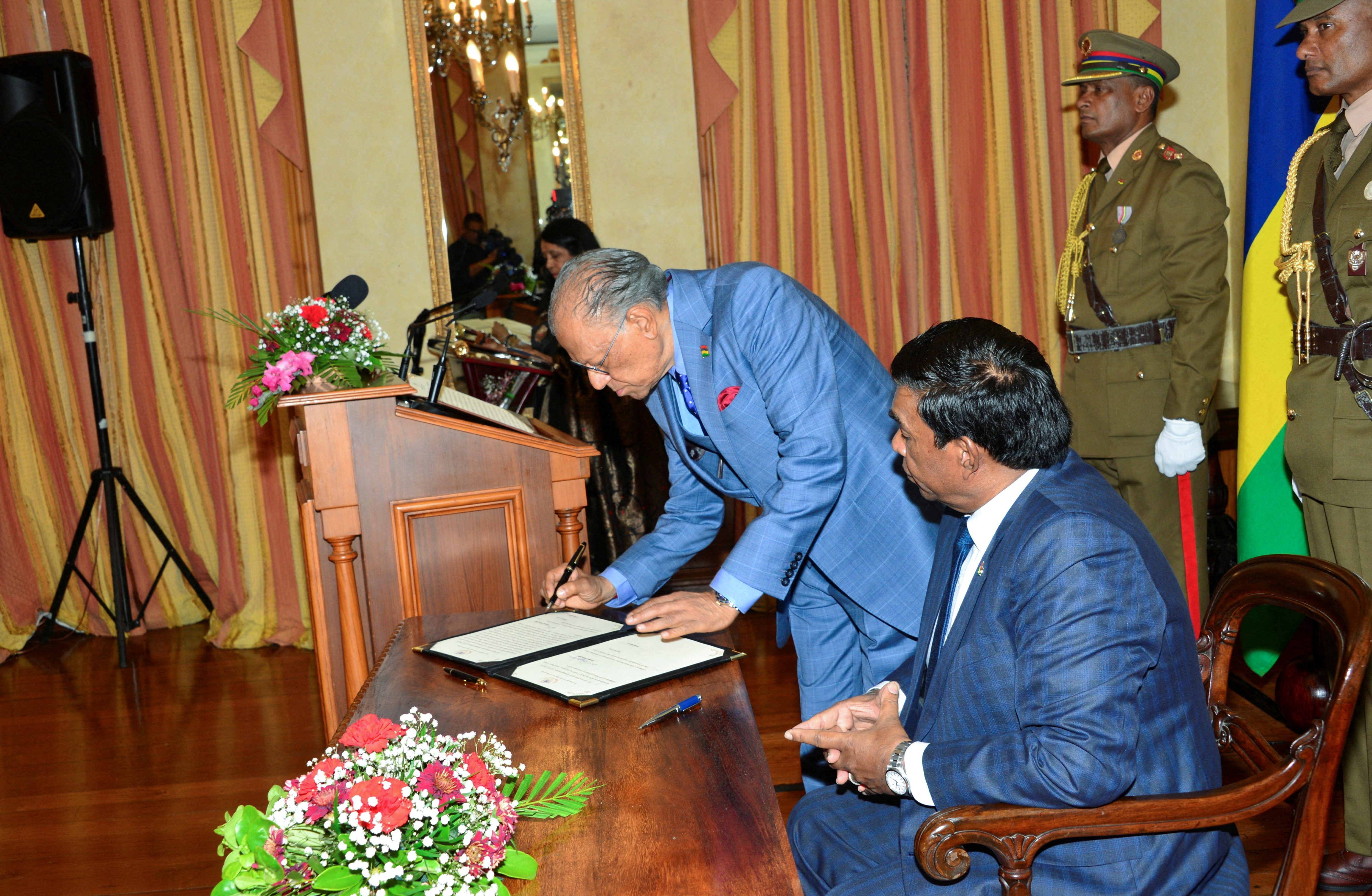 FILE PHOTO: Mauritius opposition leader Ramgoolam sworn in as PM after election rout in Reduit