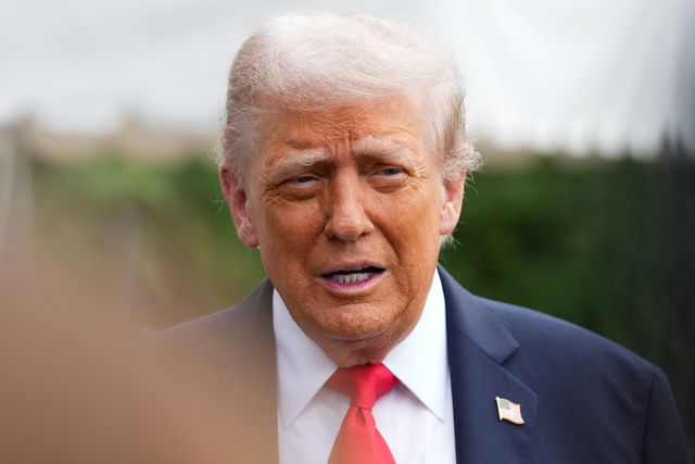 U.S. President Trump departs for a state visit to Britain