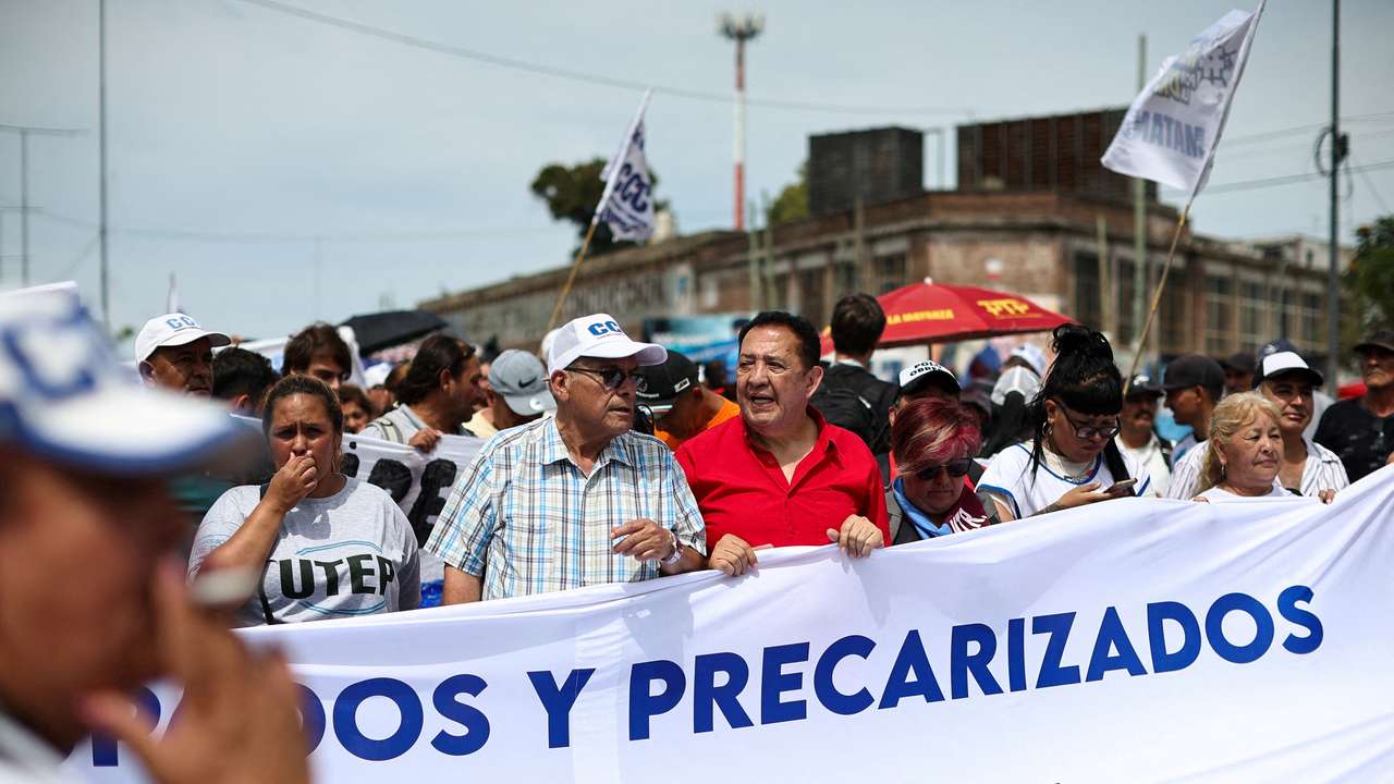 FILE PHOTO: Protest against Argentine President Javier Milei's economic reforms, in Buenos Aires