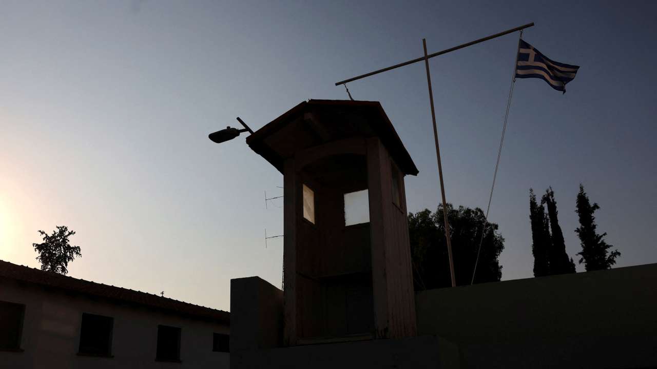 An abandoned outpost is seen near the UN-controlled buffer zone in Nicosia