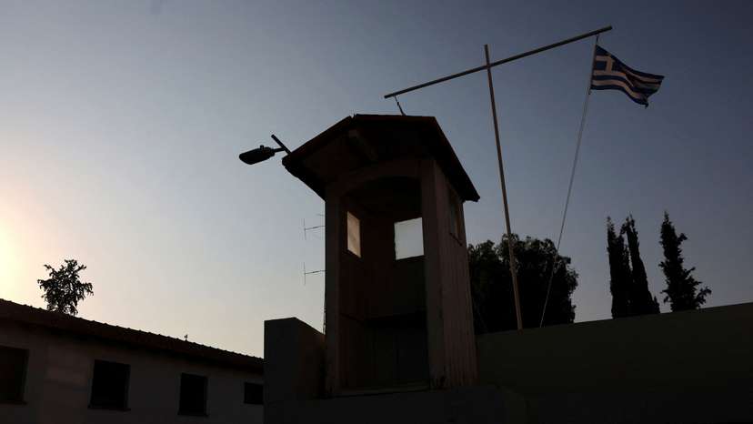 An abandoned outpost is seen near the UN-controlled buffer zone in Nicosia