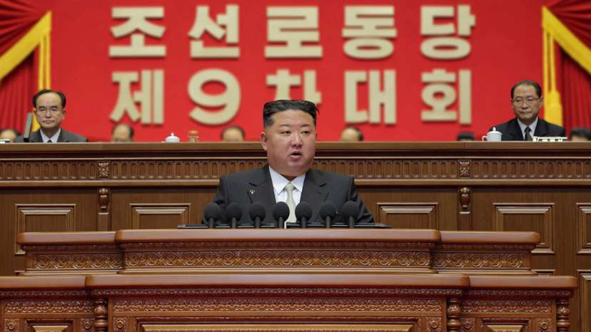 North Korean leader Kim Jong Un speaks during the Ninth Congress of the Workers' Party of Korea (WPK) in Pyongyang