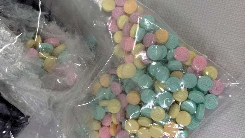 LEGO and fentanyl pills found by officers from the Drug Enforcement Administration