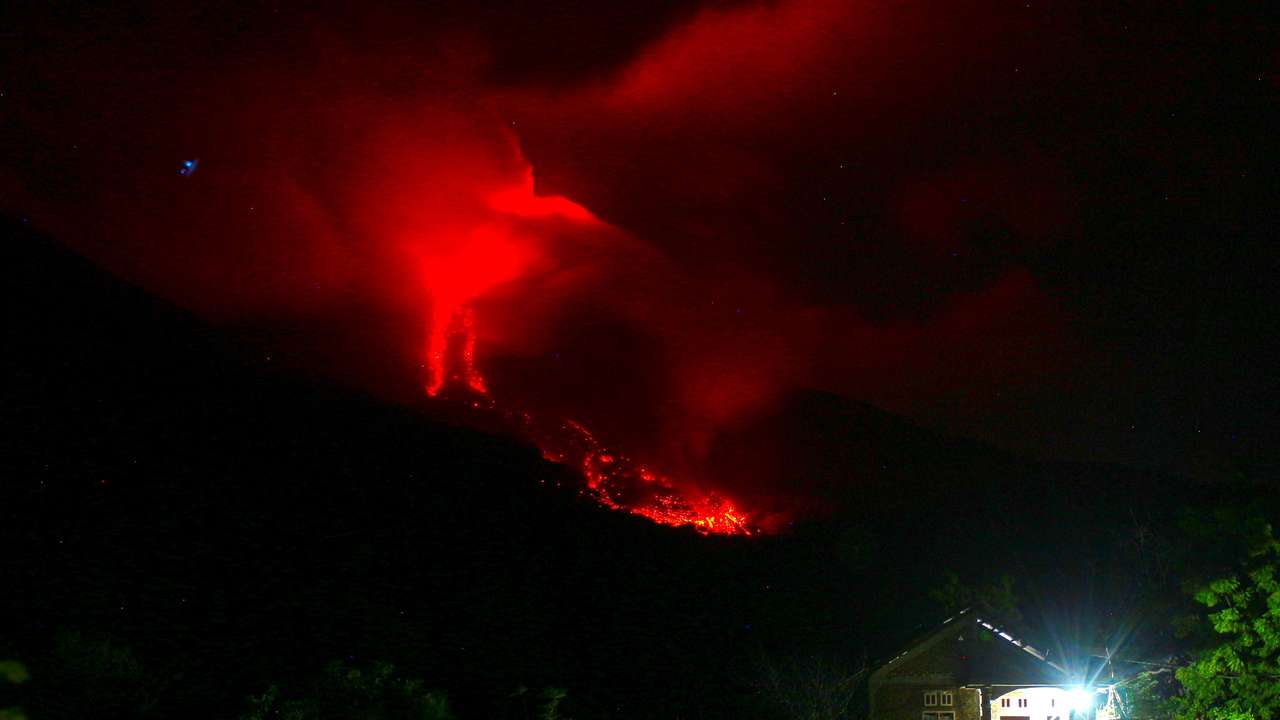 Mount Marapi volcano eruption in West Sumatra