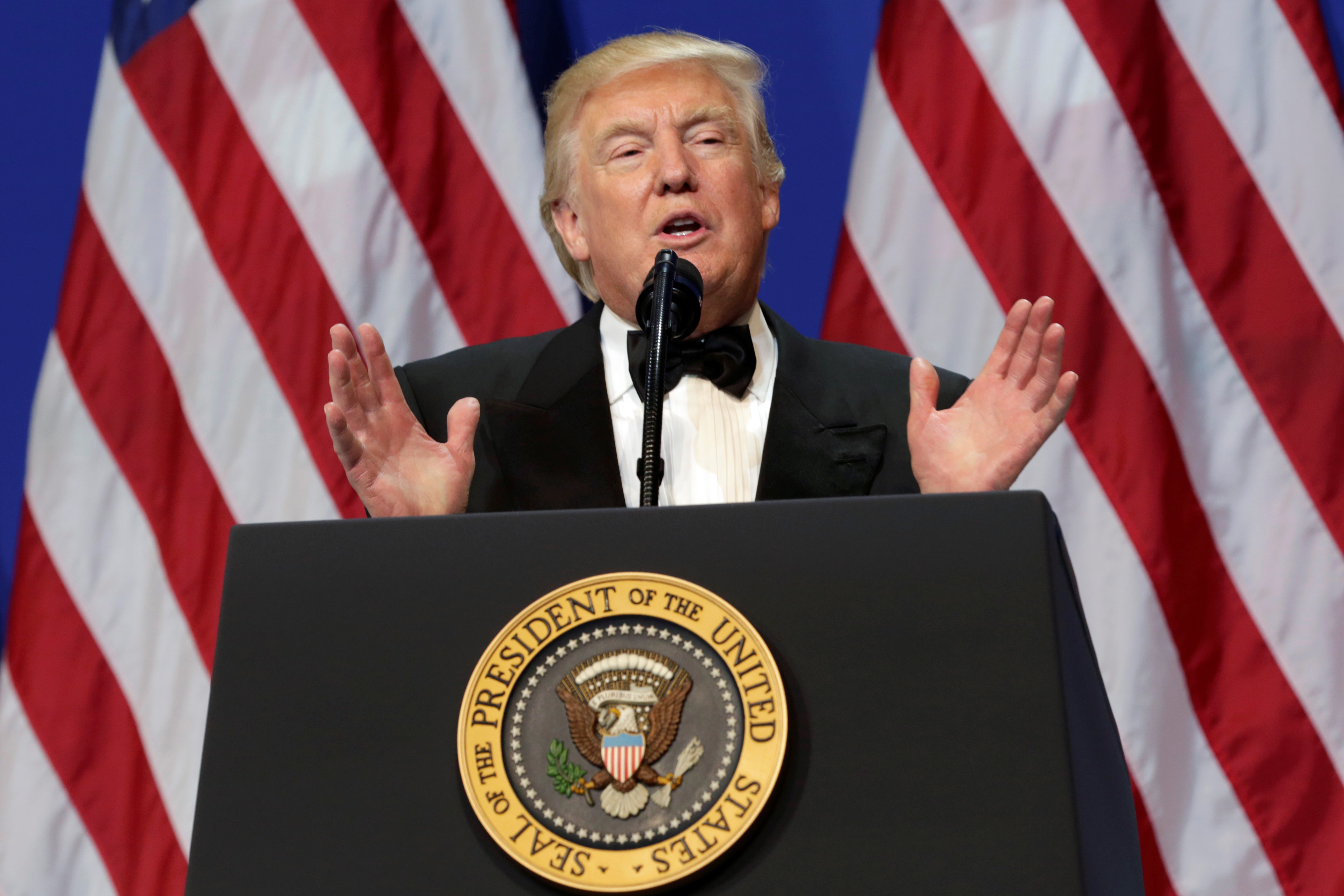 FILE PHOTO: President Donald Trump speaks