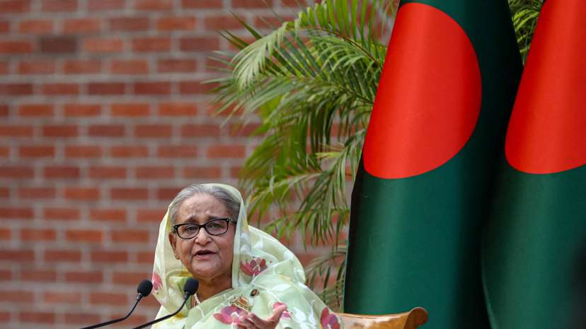 FILE PHOTO: Sheikh Hasina, the newly elected Prime Minister of Bangladesh and Chairperson of Bangladesh Awami League, meets foreign observers and journalists at the Prime Minister's residence in Dhaka