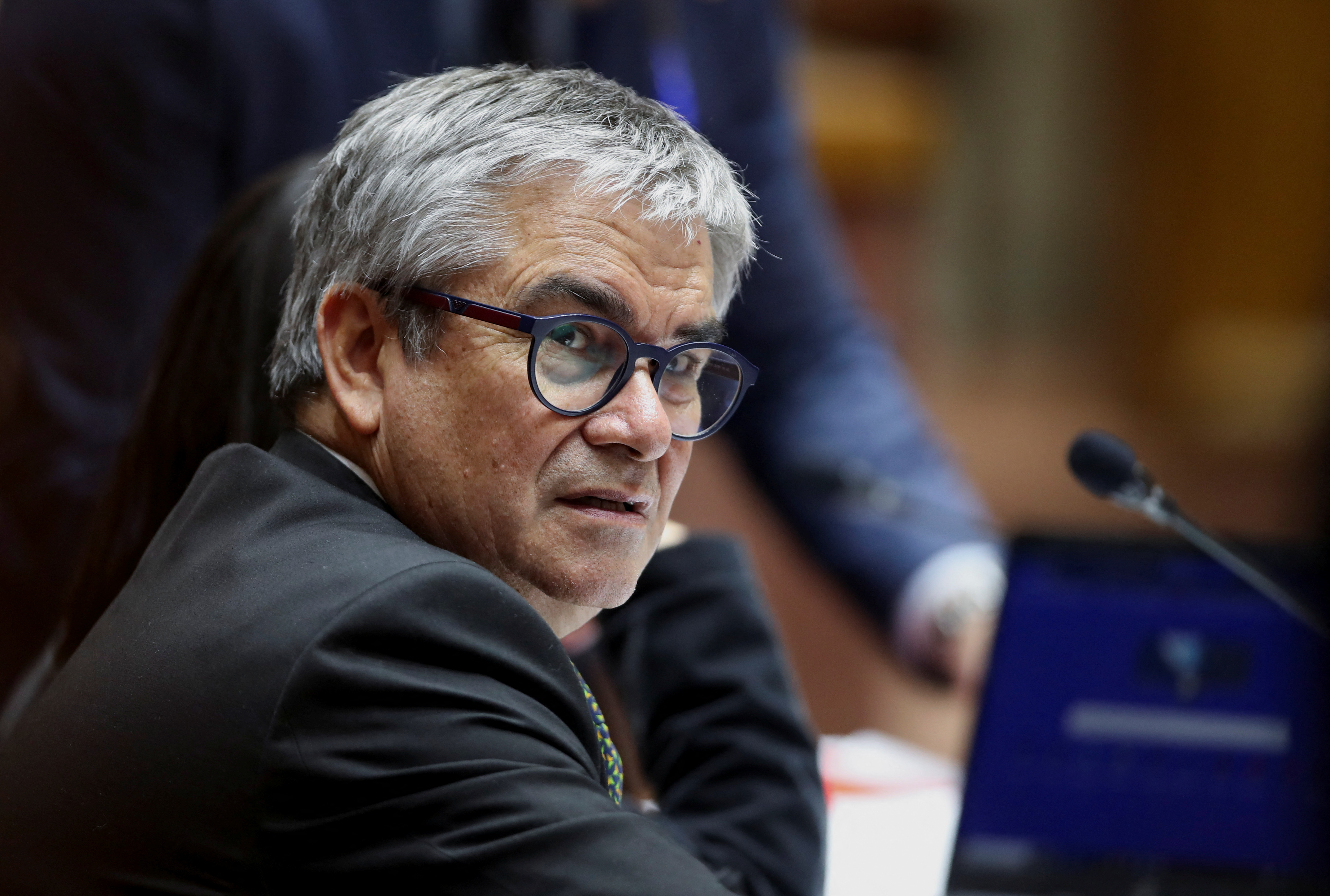 Chile's Finance Minister Mario Marcel looks on at the Chilean congress in Valparaiso