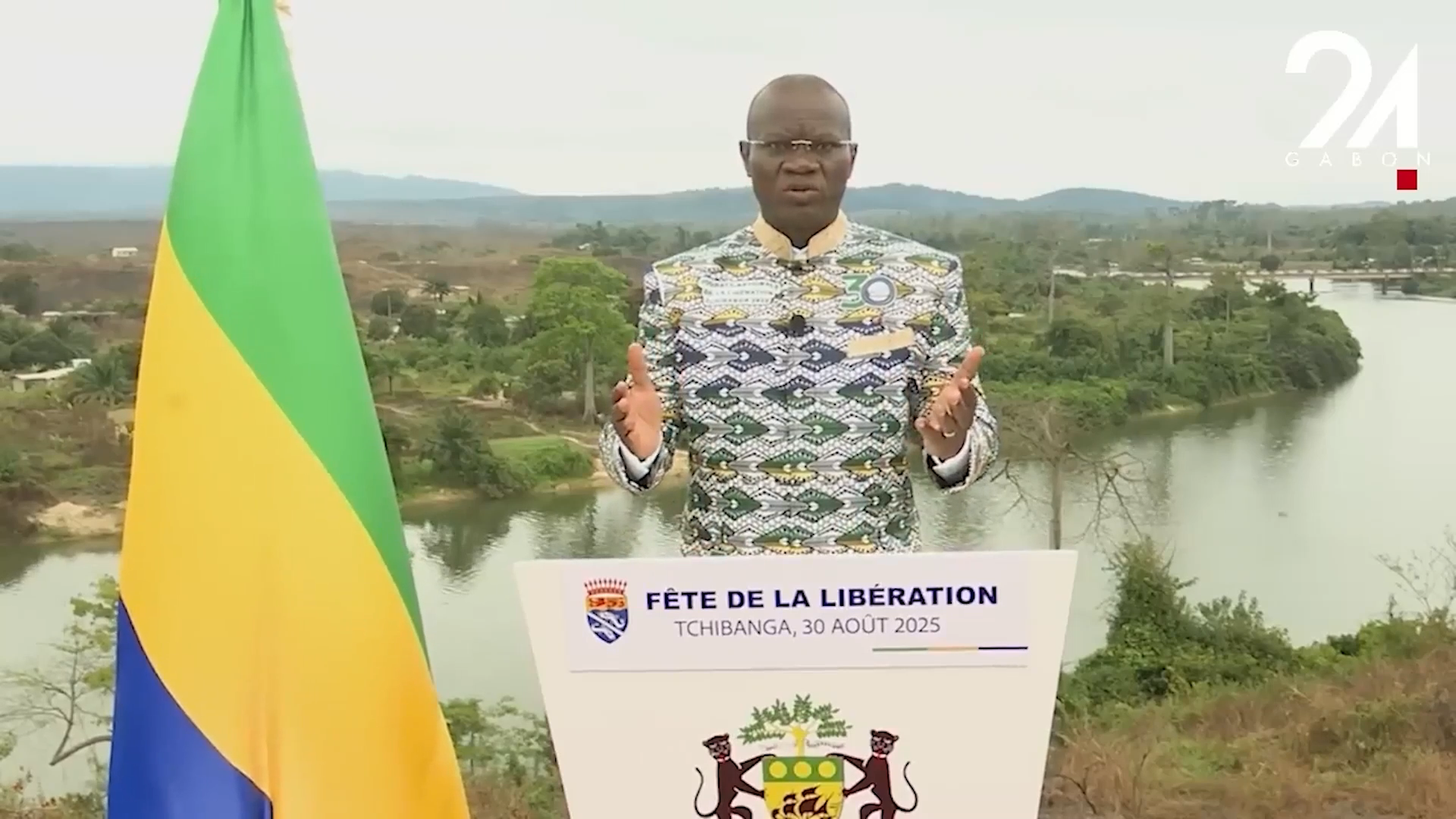 Brice Oligui Nguema marks Gabon's liberation day.