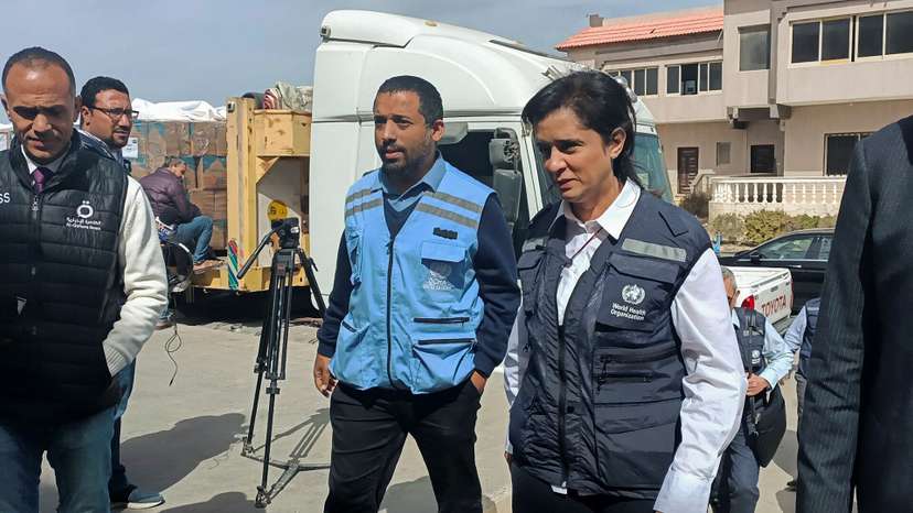 WHO Regional Director Hanan Balkhy visits warehouses, in Al-Arish