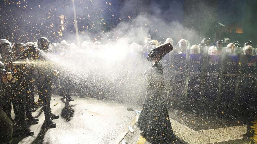 People take part in a protest on the day Istanbul Mayor Ekrem Imamoglu was jailed as part of a corruption investigation, in Istanbul