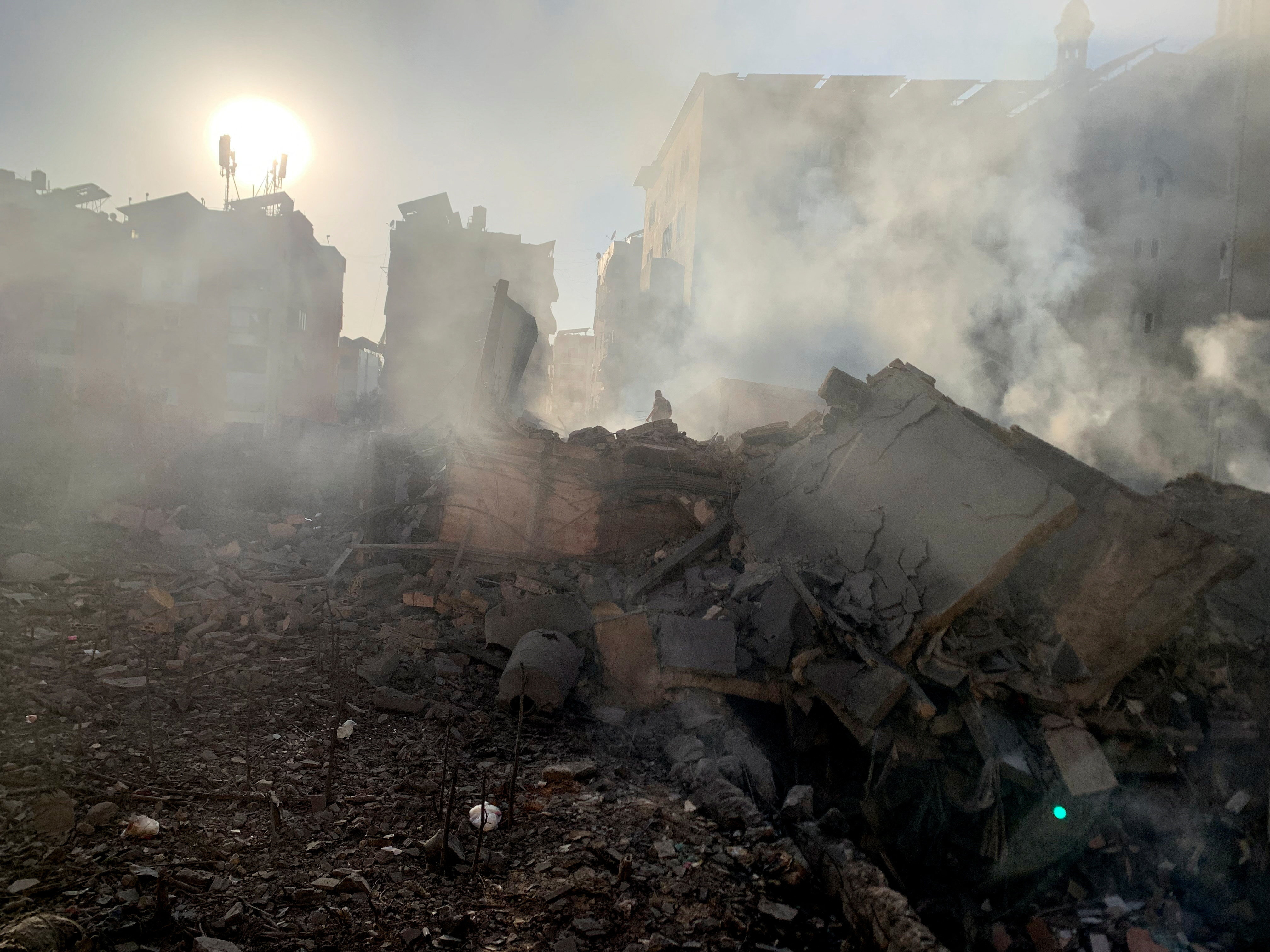 Aftermath of a strike on Beirut's southern suburbs