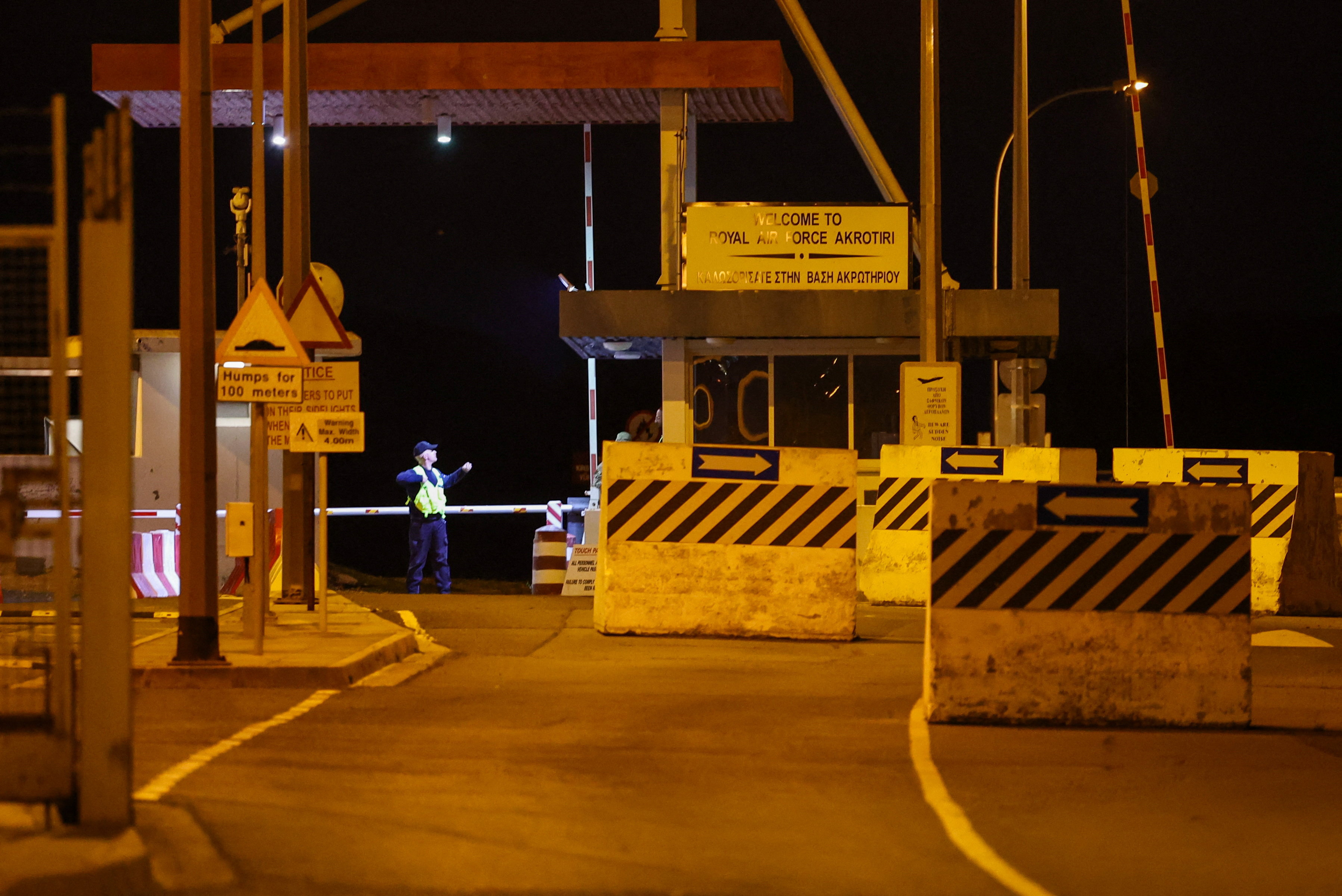 Entrance to the RAF Akrotiri, a British sovereign base in Cyprus