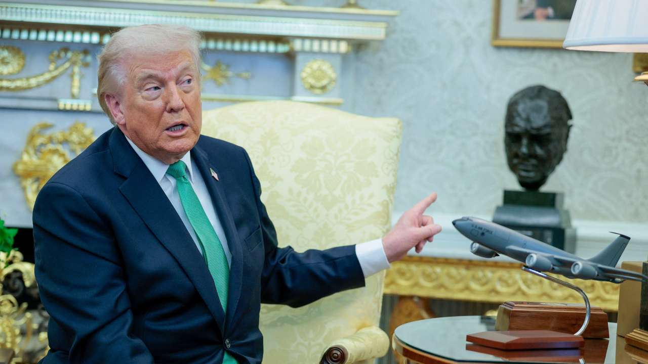 U.S. President Donald participates in the annual Friends of Ireland Luncheon with Ireland's Prime Minister Martin, in Washington