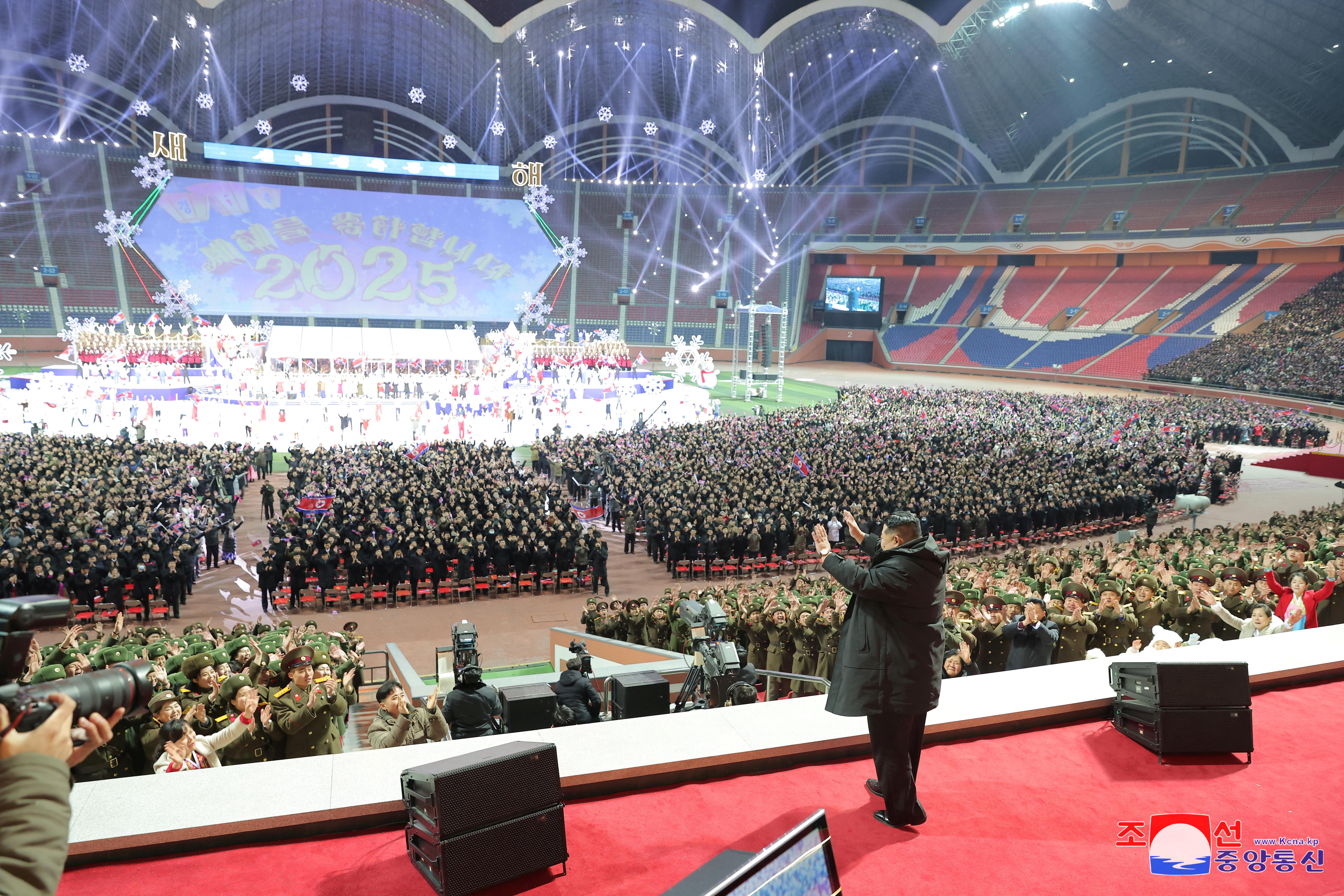 North Korean leader Kim Jong Un attends an event to celebrate the New Year, in Pyongyang