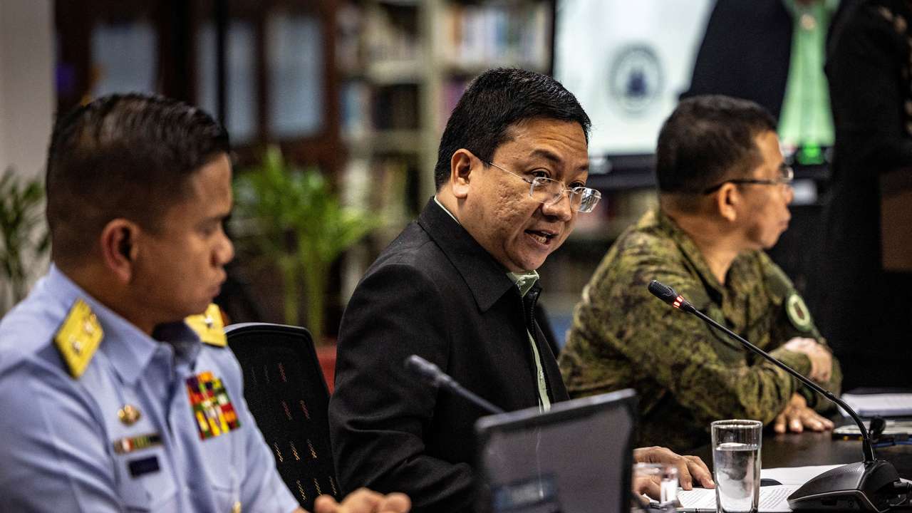 Philippines' foreign ministry holds a joint news conference on water cannon incident in the South China Sea