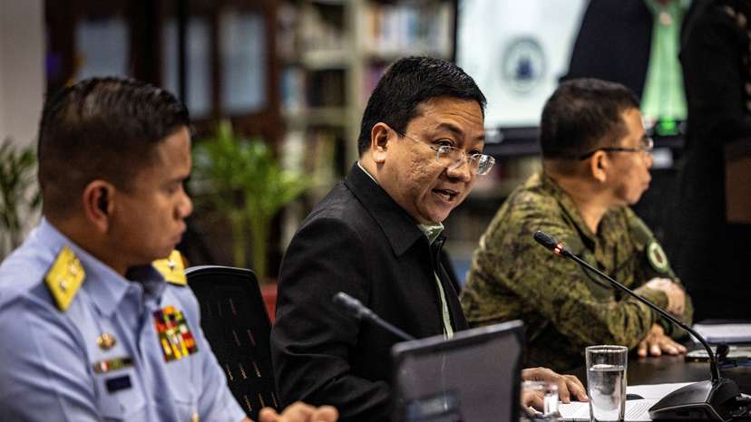 Philippines' foreign ministry holds a joint news conference on water cannon incident in the South China Sea