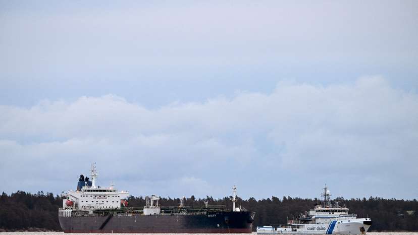 Oil tanker Eagle S is anchored near the Port of Kilpilahti in Porvoo