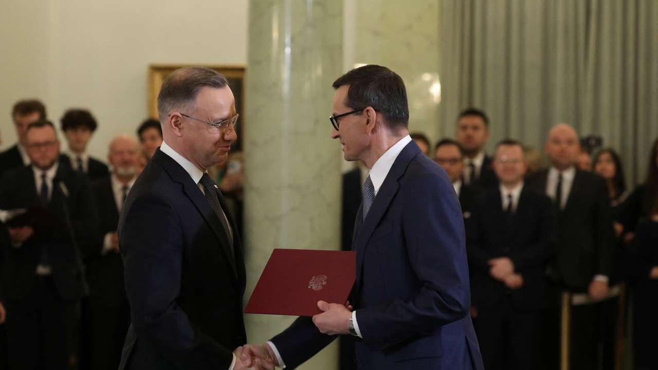Poland's Morawiecki sworn in as prime minister ahead of confidence vote, in Warsaw